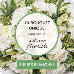BOUQUET DEUIL PARIS - BOUQUET DU FLEURISTE BLANC