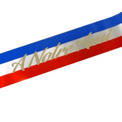 FUNERAL RIBBON BLUE WHITE RED