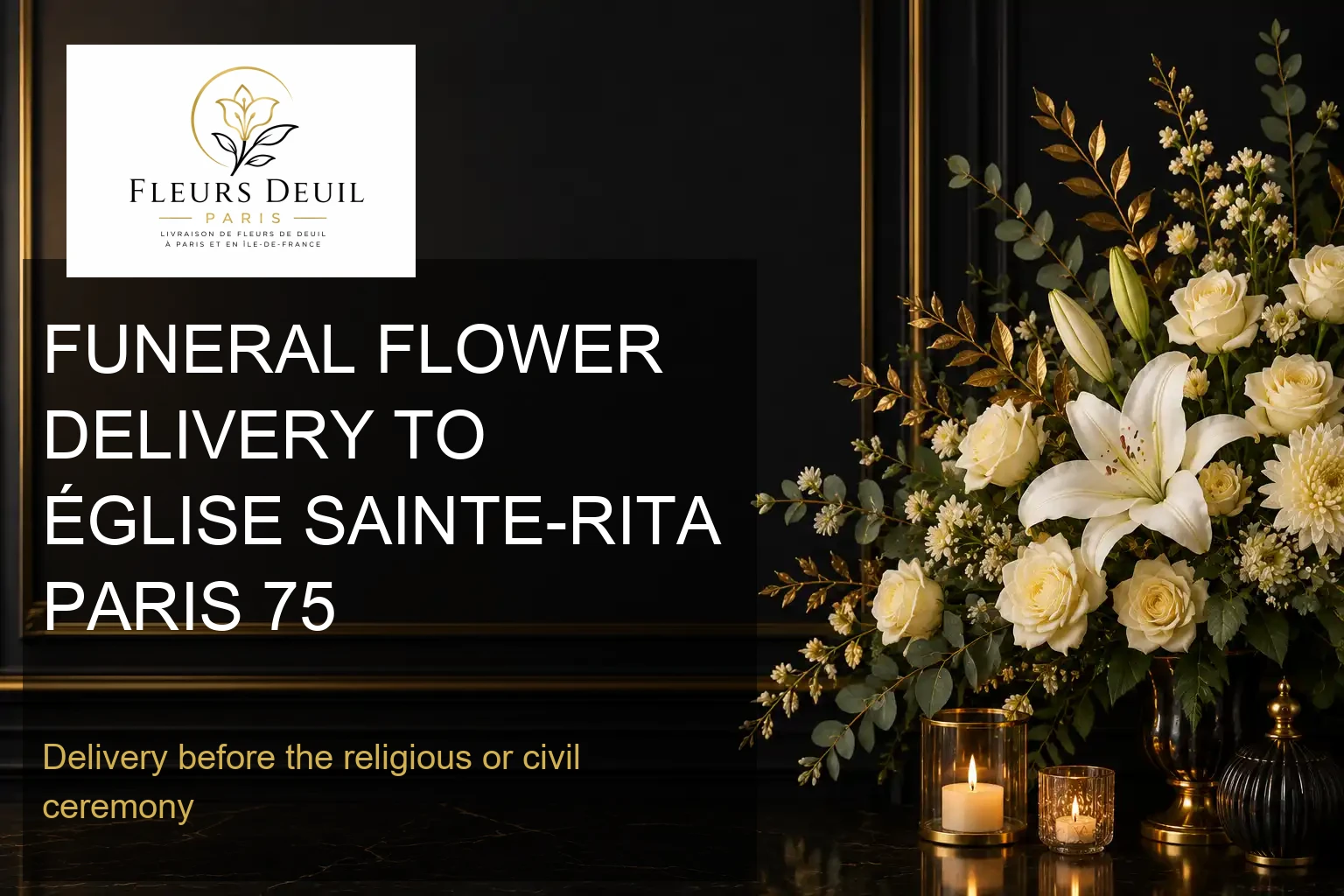 FUNERAL FLOWER DELIVERY TO ÉGLISE SAINTE-RITA PARIS 75