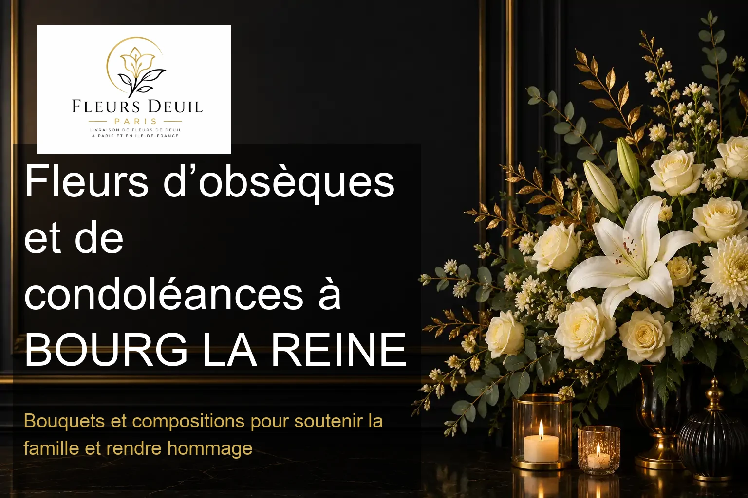Fleurs d’obsèques et de condoléances à BOURG LA REINE