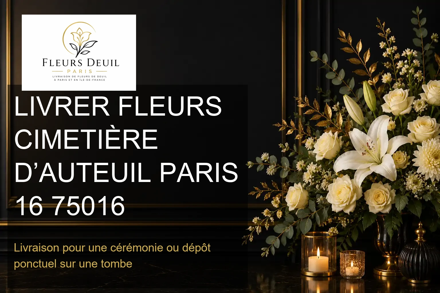 LIVRER FLEURS CIMETIÈRE D’AUTEUIL PARIS 16 75016