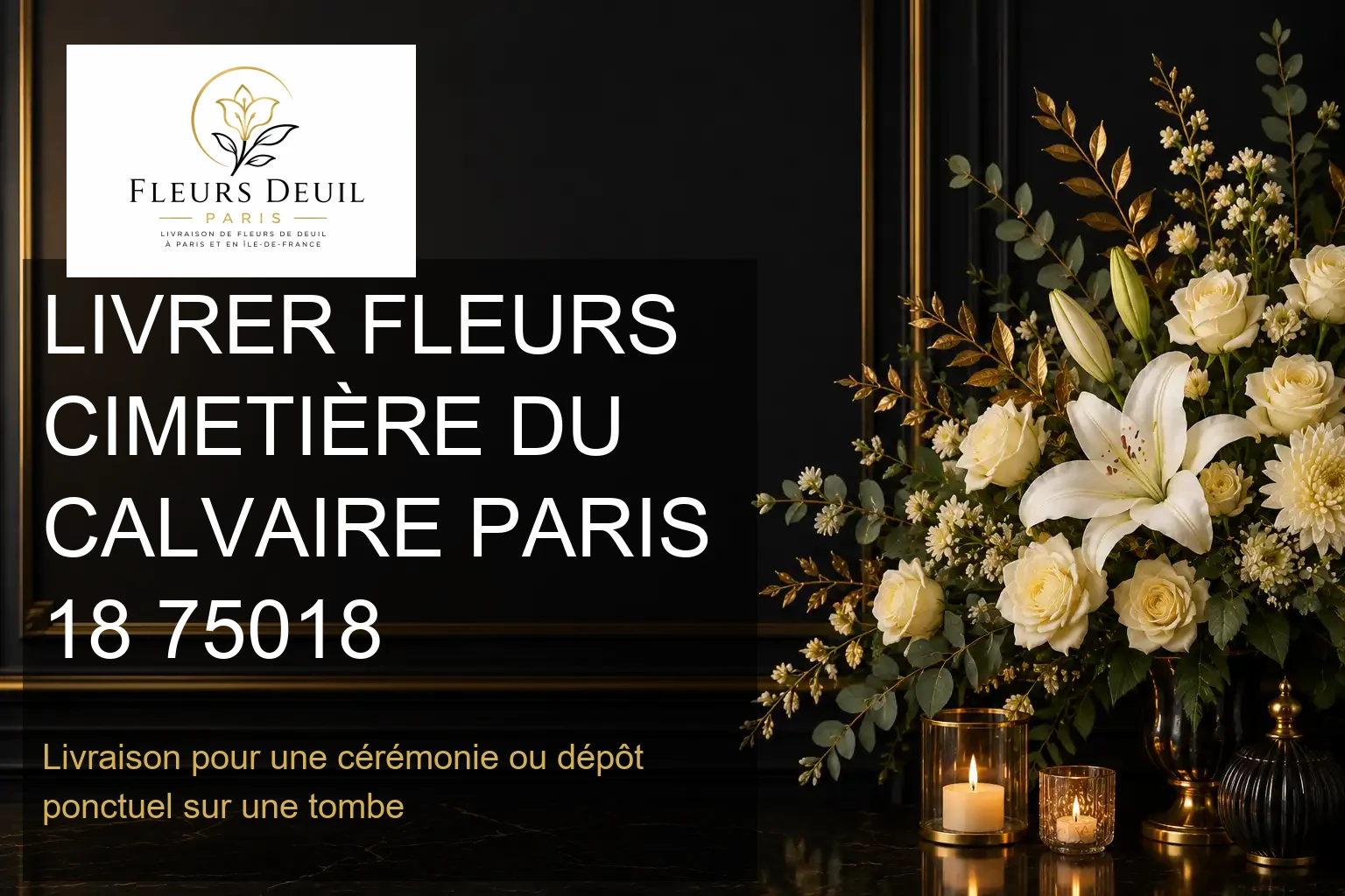 LIVRER FLEURS CIMETIÈRE DU CALVAIRE PARIS 18 75018